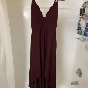 Low-high maroon formal dress